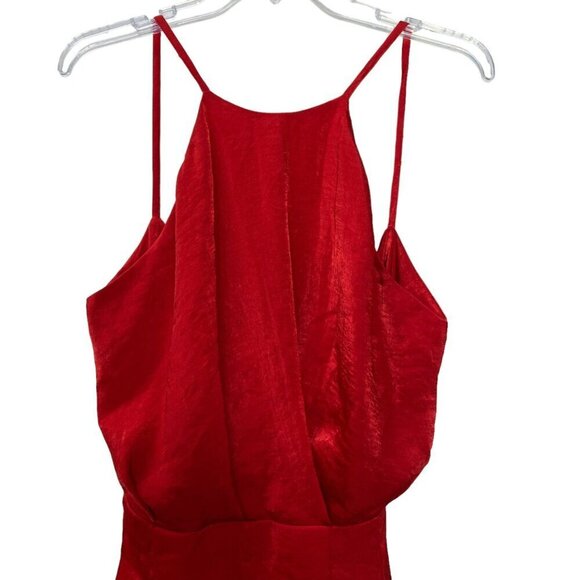 Zara  Red Jumpsuite Sleeveless Spaghetti Straps Tie Back Romper Medium - Picture 4 of 16